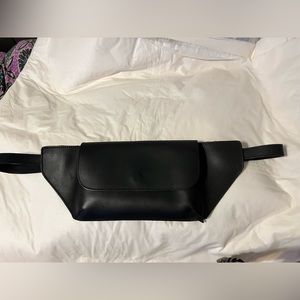 Able Local and Global Black Leather Belt Bag
